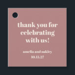 Étiquettes Cadeau Merci de mariage personnalisé Gras Dusty Rose Retr<br><div class="desc">Gras Minimaliste Dusty Rose Fall Retro Simple Custom Wedding Merci Favoriser les étiquettes</div>