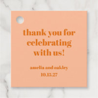 Merci de mariage personnalisé Gras Peach Orange Re