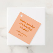Étiquettes Cadeau Merci de mariage personnalisé Gras Peach Orange Re (En situation)