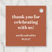 Étiquettes Cadeau Merci de mariage personnalisé Gras Rust Fall Retro (Dos)