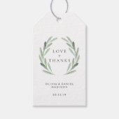 Étiquettes-cadeau Merci de mariage rustique et verdoyant (Devant)