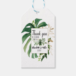 Étiquettes-cadeau Merci de Mariage Tropical Personnalisé Favor