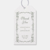 Étiquettes-cadeau Merci de Mariage Vintage Sage Green (Devant)