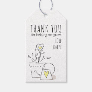 Étiquettes-cadeau Merci de m'avoir aidé à faire grandir une plante e