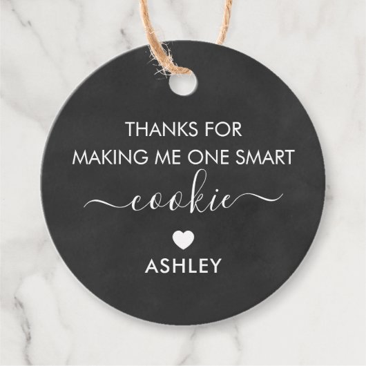 Étiquettes Cadeau Merci de me rendre un Smart Cookie Chalkboard (Devant)