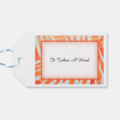 Étiquettes-cadeau Merci de modèle Zèbre orange et blanc (Dos Horizontal)