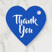 Étiquettes Cadeau Merci de monogramme Décontracté bleu (Dos)