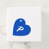 Étiquettes Cadeau Merci de monogramme Décontracté bleu (En situation)