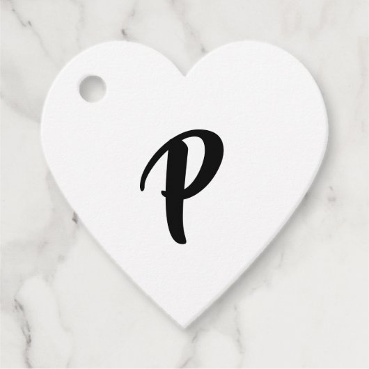 Étiquettes Cadeau Merci de monogramme Décontracté noir (Devant)