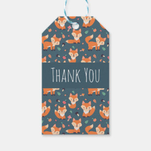 Étiquettes-cadeau Merci de Motif Orange Fox