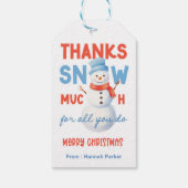 Étiquettes-cadeau Merci de neige beaucoup (Dos)