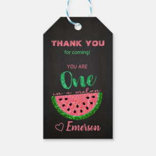 Étiquettes-cadeau Merci de pastèque en faveur Tag, One in a melon