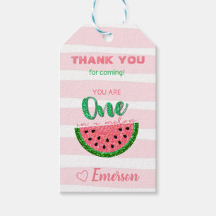 Étiquettes-cadeau Merci de pastèque en faveur Tag, One in a melon
