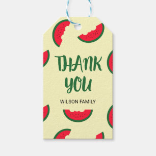 Étiquettes-cadeau Merci de pastèque rouge vert doux