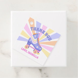 Étiquettes Cadeau Merci de patinage à roulettes rétro