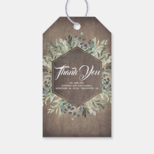 Étiquettes-cadeau Merci de pays rustique verdoyant