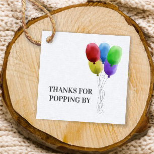 Étiquettes Cadeau Merci de Popping By, Balise Cadeau Balloon, Popcor