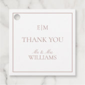 Étiquettes Cadeau Merci de  rose moderne Mariage de script (Devant)