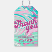 Étiquettes-cadeau Merci de roses et verts rétro (Devant)