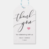 Étiquettes-cadeau Merci de script de calligraphie rustique moderne (Dos)