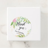 Étiquettes Cadeau Merci de script de fleurs roses Mariage personnali (En situation)