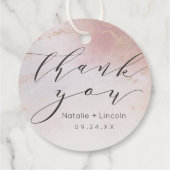 Étiquettes Cadeau Merci de script d'huile glacée rose Ombre (Dos)