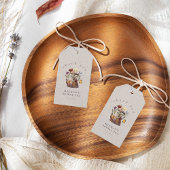 Étiquettes-cadeau Merci de Tea Party Fleur sauvage d'aquarelle