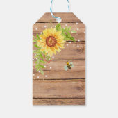 Étiquettes-cadeau Merci de tournesol jaune rustique (Dos)