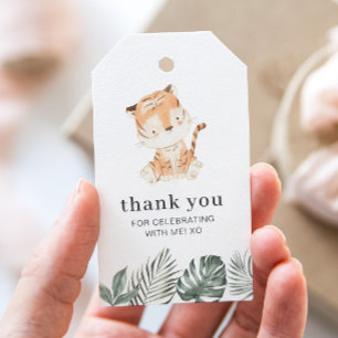 Étiquettes-cadeau Merci de verdure tigre