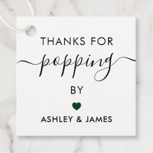 Étiquettes Cadeau Merci de votre visite Tags, Mariage Vert de forêt
