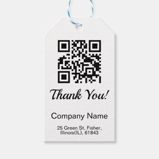 Étiquettes-cadeau Merci d'entreprise de code QR (Devant)