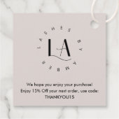 Étiquettes Cadeau Merci d'entreprise simple et moderne de police Ser (Dos)