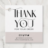 Étiquettes Cadeau Merci d'entreprise simple et moderne de police Ser (Devant)