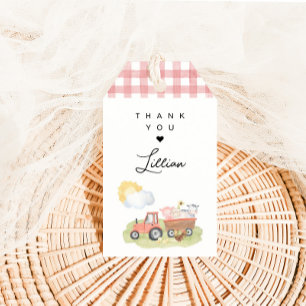 Étiquettes-cadeau Merci des animaux de ferme pour filles