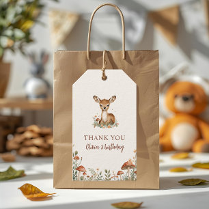 Étiquettes-cadeau Merci des cerfs de forêt   Forêt rustique