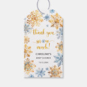 Étiquettes-cadeau Merci des flocons d'or (Devant)