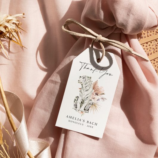 Étiquettes-cadeau Merci des Tigres de Boho Tropical