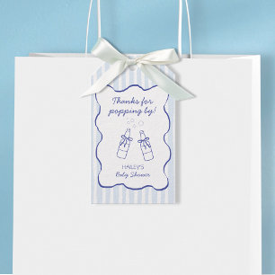 Étiquettes-cadeau Merci d'être passé à la Baby Shower Blue Soda Bott