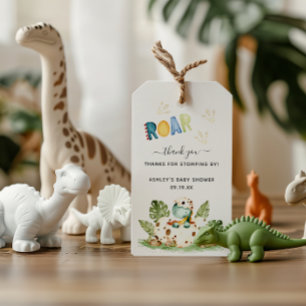 Étiquettes-cadeau Merci d'être passé à la Baby Shower de Dinosaure
