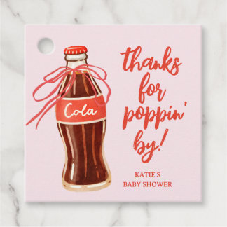 Étiquettes Cadeau Merci d'être passé par la Baby Shower au soda rétr