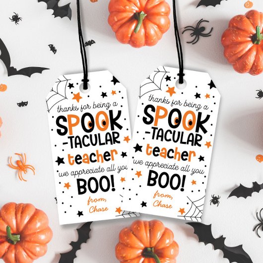 Étiquettes-cadeau Merci d'être un enseignant Spotacular halloween