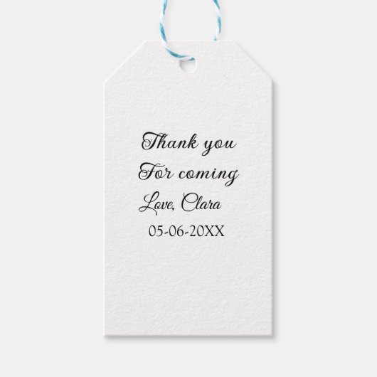 Étiquettes-cadeau merci d'être venu nom du texte du message  (Devant)