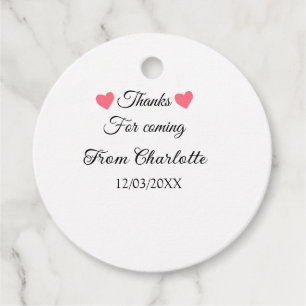 Étiquettes Cadeau merci d'être venu nom du texte message