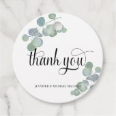 Étiquettes Cadeau Merci d'Eucalyptus (Devant)