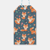 Étiquettes-cadeau Merci d'illustration graphique de renards orange m (Dos)