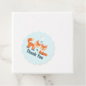 Étiquettes Cadeau Merci d'illustration graphique de renards orange m (En situation)