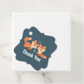 Étiquettes Cadeau Merci d'illustration graphique de renards orange m (En situation)