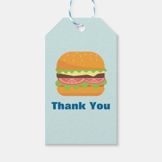 Étiquettes-cadeau Merci d'illustration Hamburger (Devant)