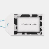 Étiquettes-cadeau Merci d'impression de vache noire et blanche (Dos Horizontal)