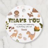 Étiquettes Cadeau Merci Dinosaure neutre aquarelle (Devant)